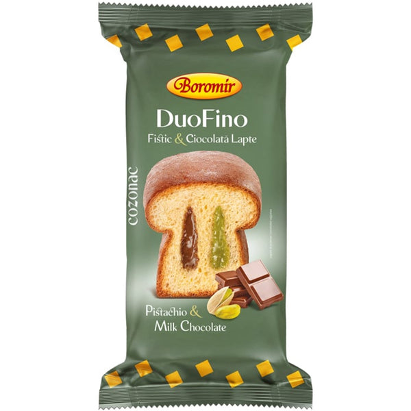 Cozonac DuoFino cu fistic, ciocolata și lapte