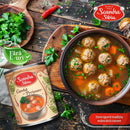Ciorba de perisoare Scandia Sibiu in a can, traditional Romanian soup with meatballs and vegetables, produced by Scandia.